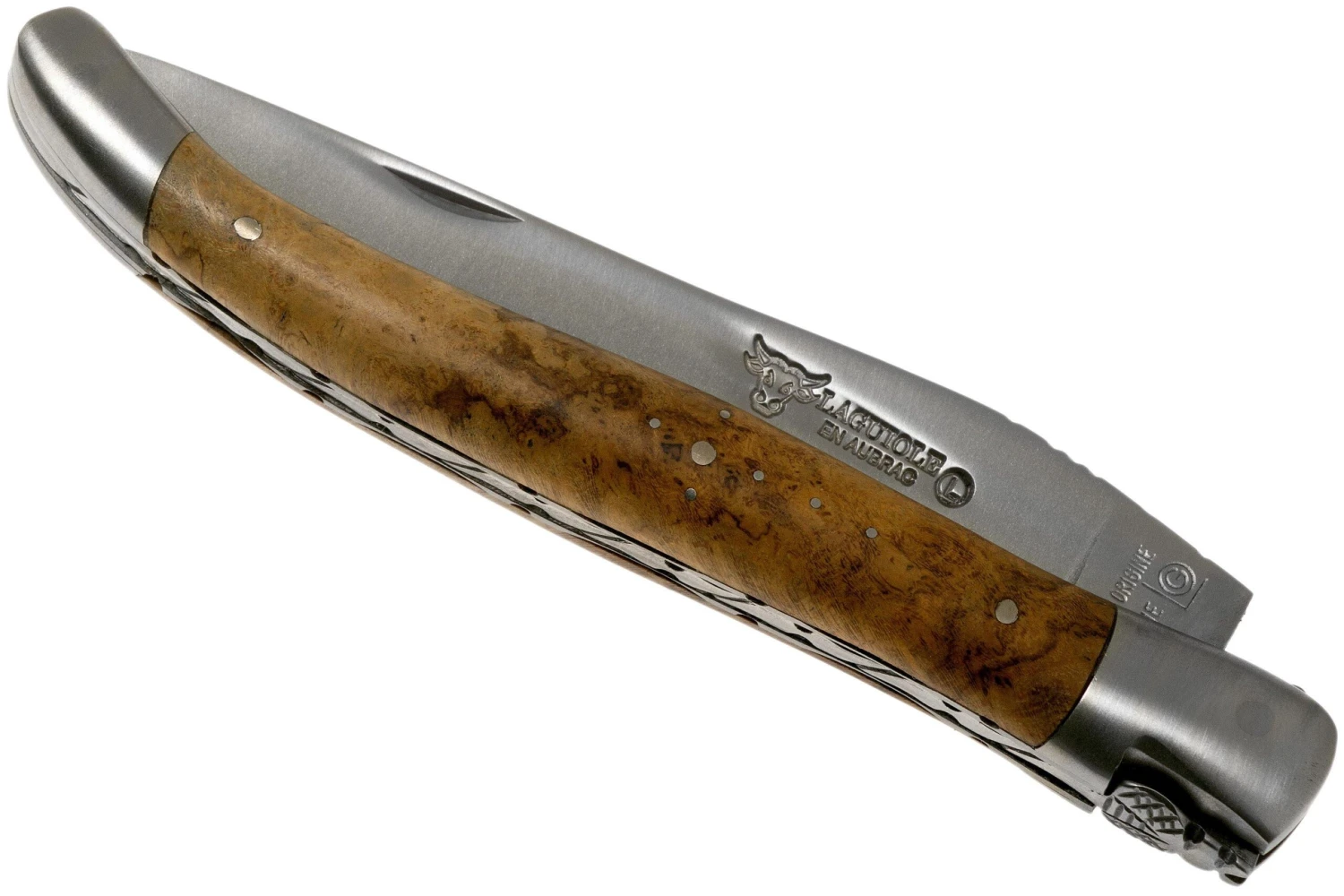 Laguiole En Aubrac 12cm De Madera De Teca Limado A Mano L0212LKH/FSB1 Navaja Laguiole - Imagen 4