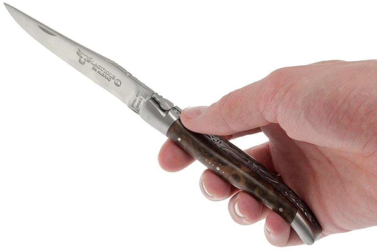 Laguiole En Aubrac 12cm Double Plates, Walnut Burl Limado A Mano, L0712LYI-FSB1 - Imagen 7