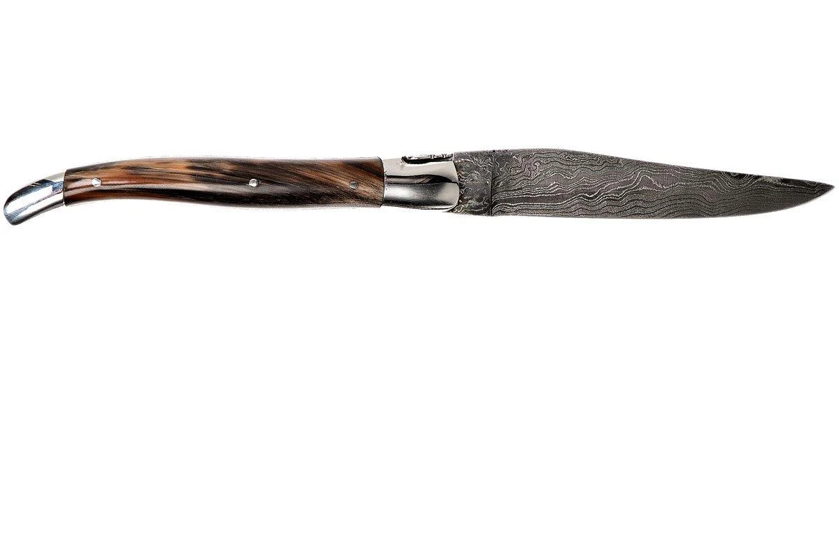 Laguiole En Aubrac 12 Cm Navaja Damascata, Full Handle Cuerno L0712PCI-FFI1 - Imagen 2
