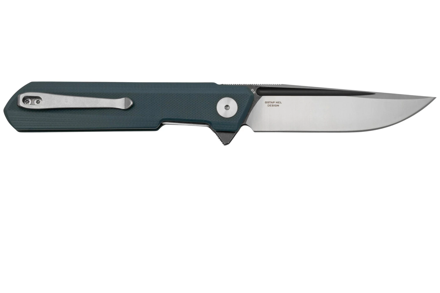 Bestechman Dundee BMK01F Grey G10, Satin D2 And Dark Coating, Navaja, Diseño Ostap Hel - Imagen 2