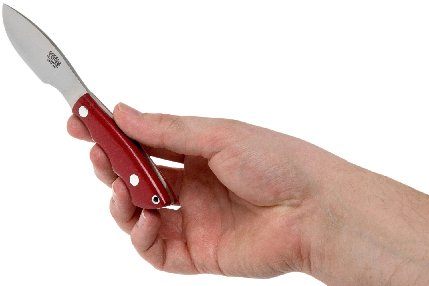 Bark River Mini Canadian CPM 3V Red Linen Micarta Cuchillo Fijo - Imagen 5