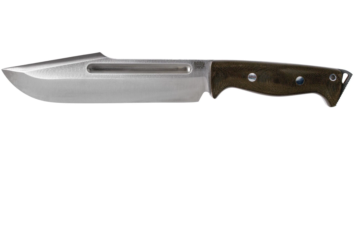 Bark River Bravo Tope Recon CPM 3V Green Canvas Micarta Rampless Cuchillo De Supervivencia