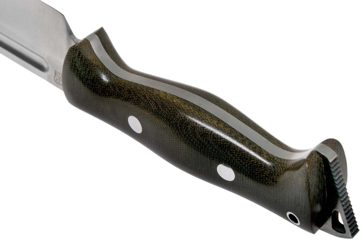 Bark River Bravo Tope Recon CPM 3V Green Canvas Micarta Rampless Cuchillo De Supervivencia - Imagen 4