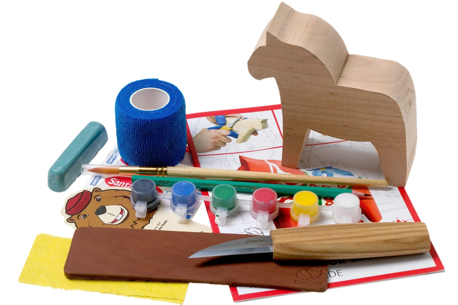 BeaverCraft Dala Horse Carving Hobby Kit DIY02, Set De Tallado De Madera