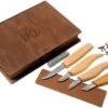 BeaverCraft Basic Set Of 4 Knives S07 Juego De Talla De Madera Con Libro De Almacenamiento De Madera