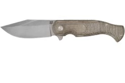 Fox Knives Eastwood Tiger 524G Stonewashed D2, Green Micarta Navaja, Diseño Gudy Van Poppel