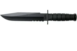 KA-BAR Fighter 1271 Cuchillo Fijo, Parcialmente Dentado, Funda De Kydex