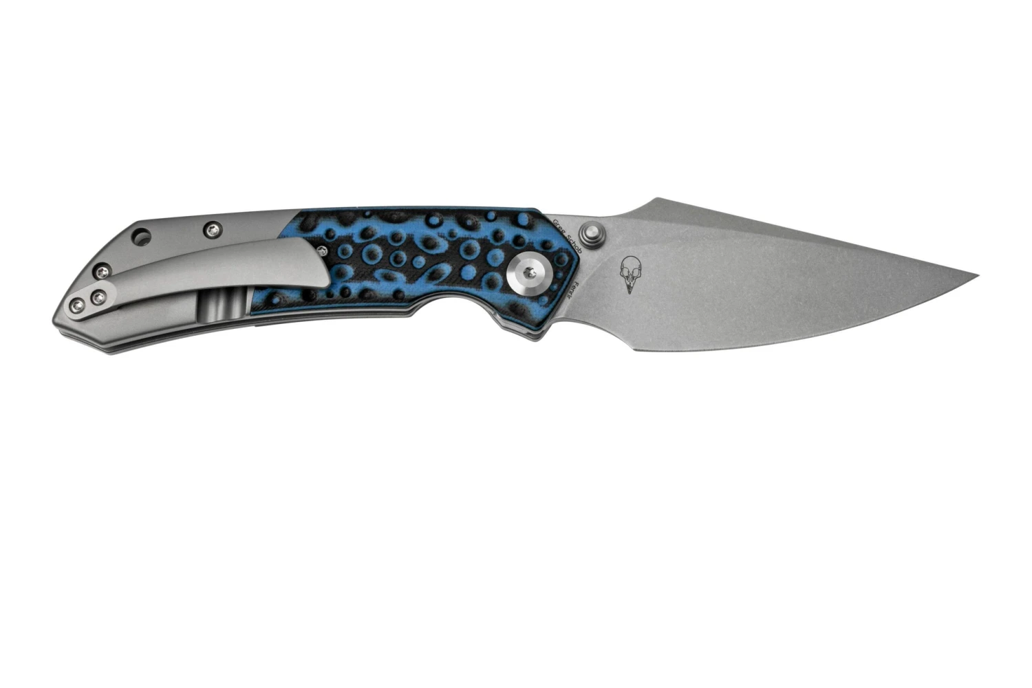Kansept Fenrir K1034A3 Stonewashed, Black & Blue G10 Navaja, Diseño Greg Schob - Imagen 2