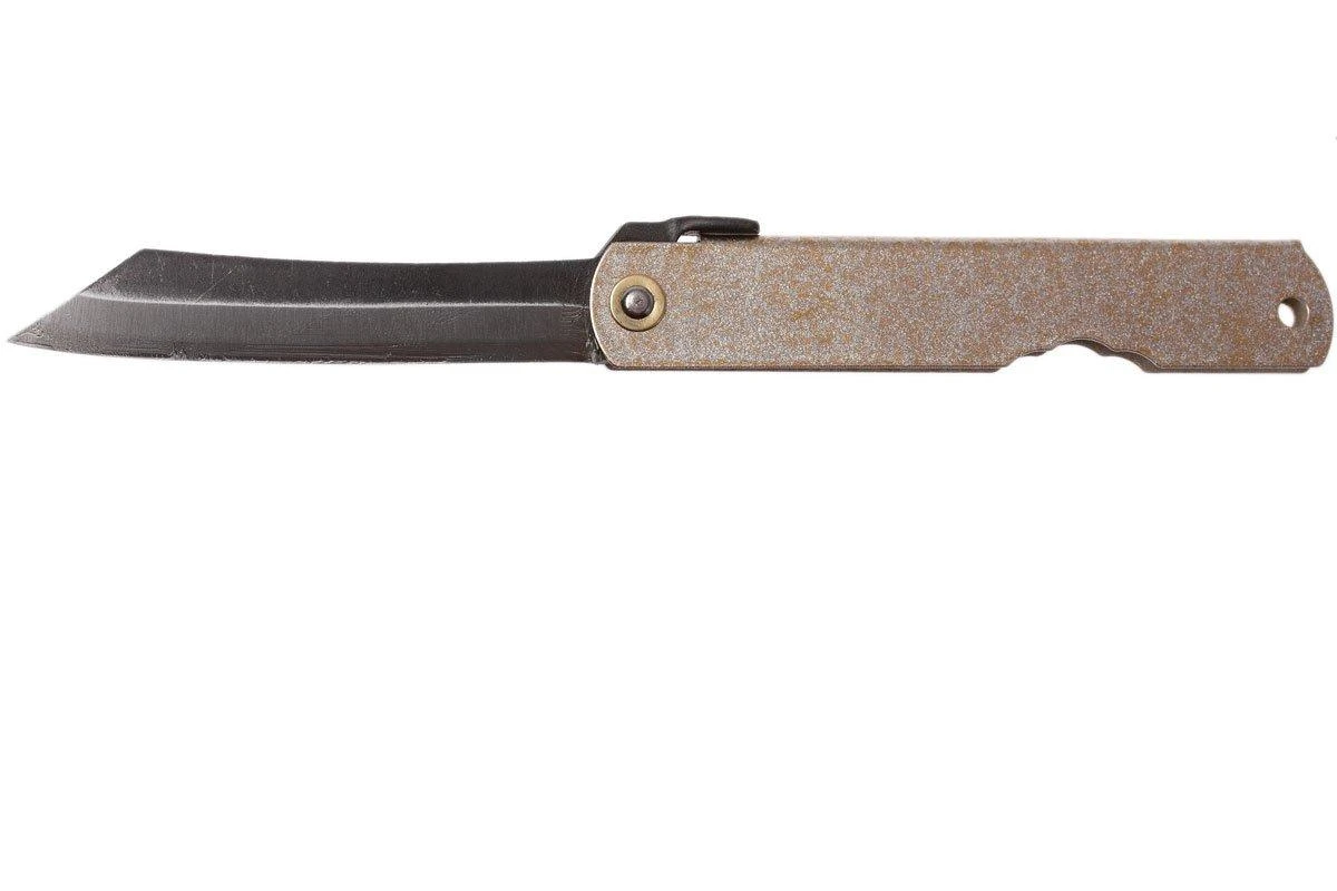 Higonokami Navaja 7,4 Cm KT-HIGO-SPE1, SK-acero Al Carbono, Silver/gold