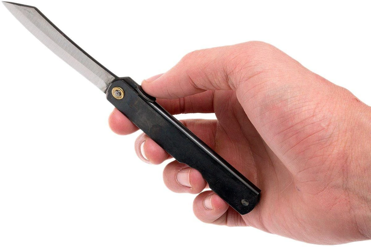 Higonokami Navaja 7,3 Cm HIGO04BL, Acero Al Carbono, Negro - Imagen 7