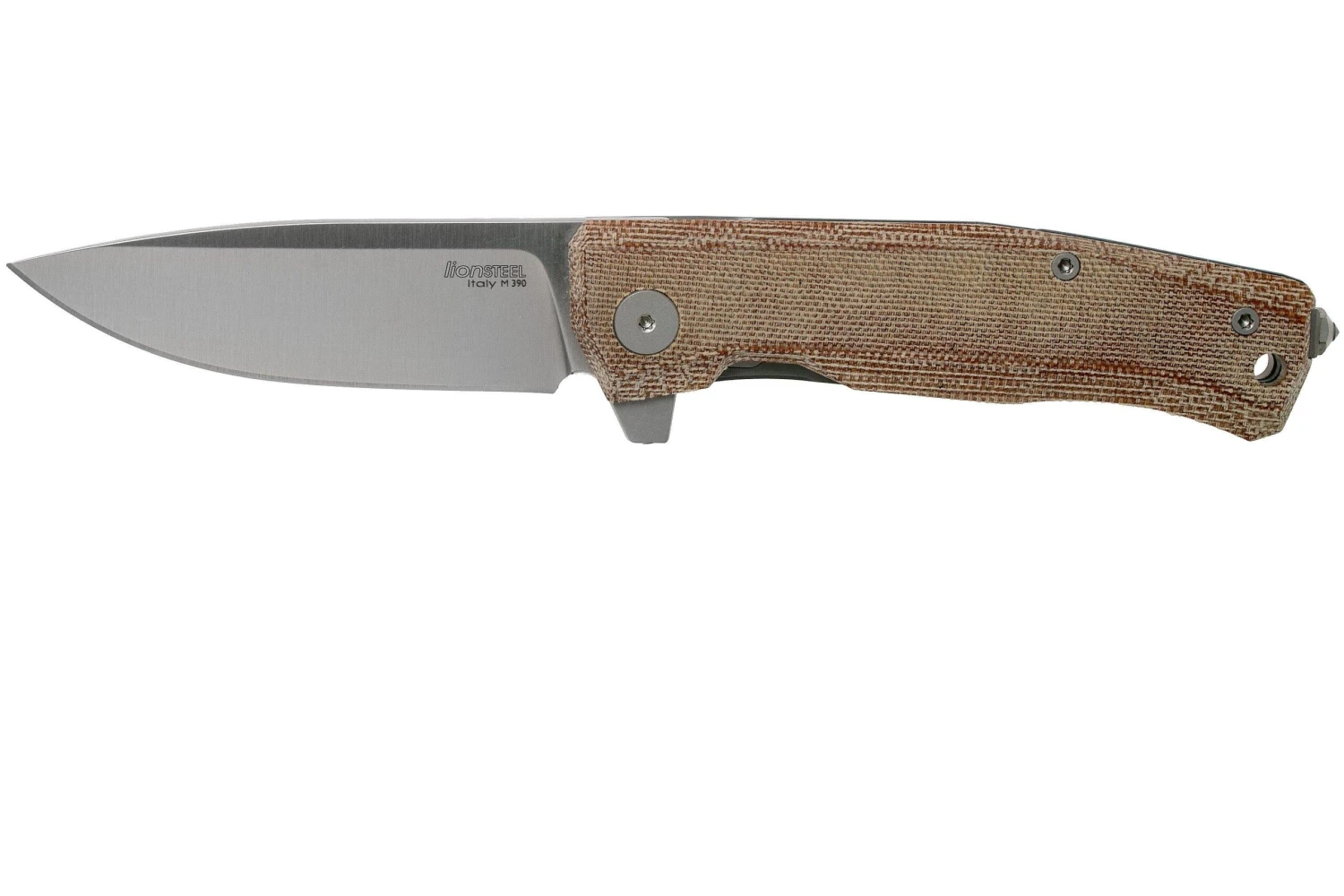 LionSteel Myto MT01-CVN Natural Canvas Micarta Navaja, Molletta Design