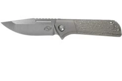 Liong Mah Lanny V2, Textured Titanium, Satin M390 Navaja