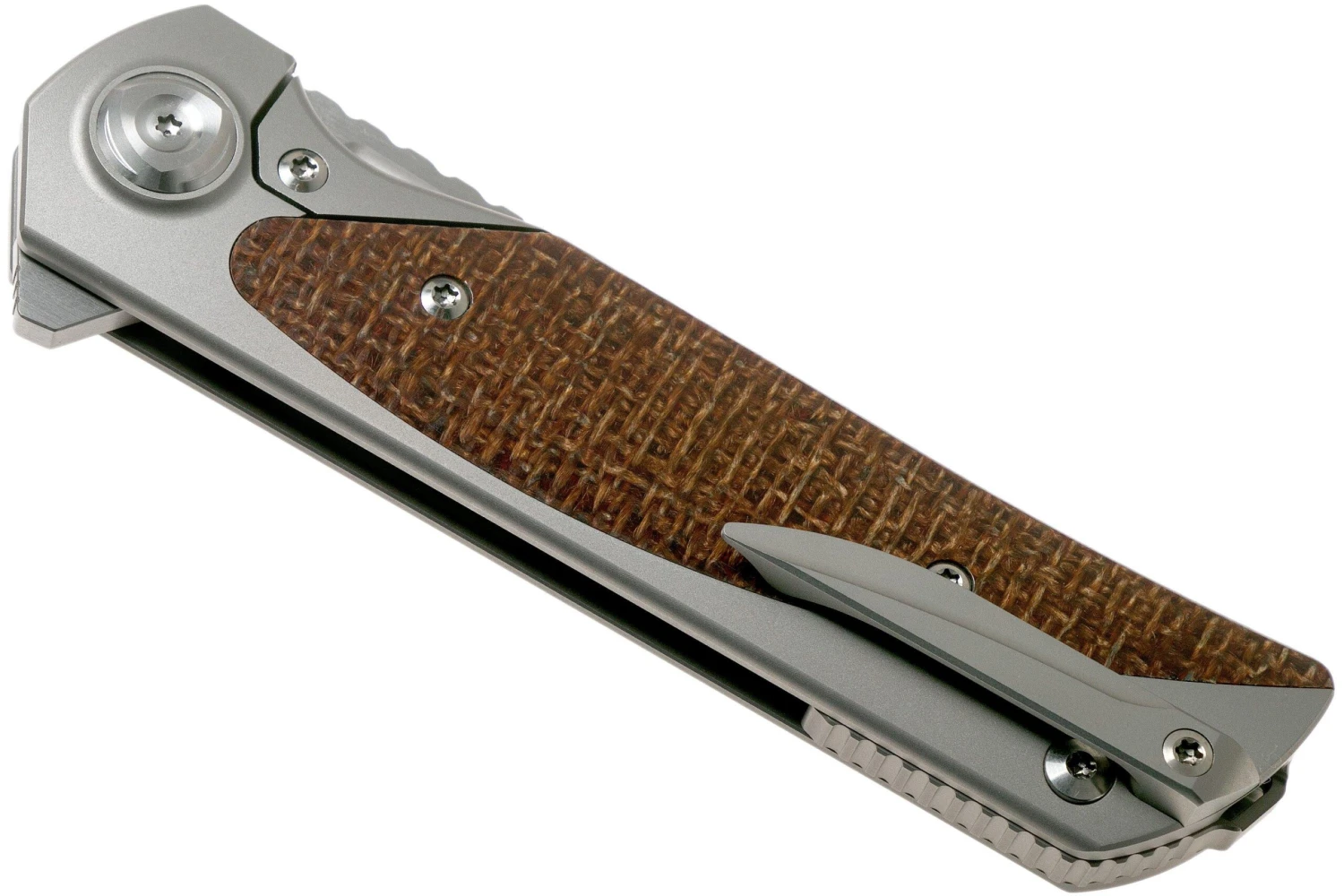 Liong Mah Warrior Two V3 Burlap Micarta Navaja - Imagen 4