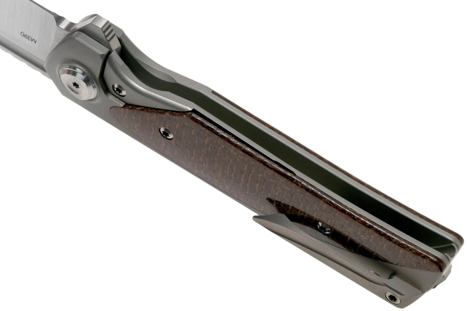 Liong Mah Warrior Two V3 Burlap Micarta Navaja - Imagen 5