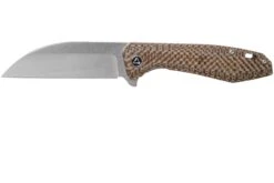 QSP Knife Pelican QS118-A1 Stonewash, Textured Brown Micarta Navaja