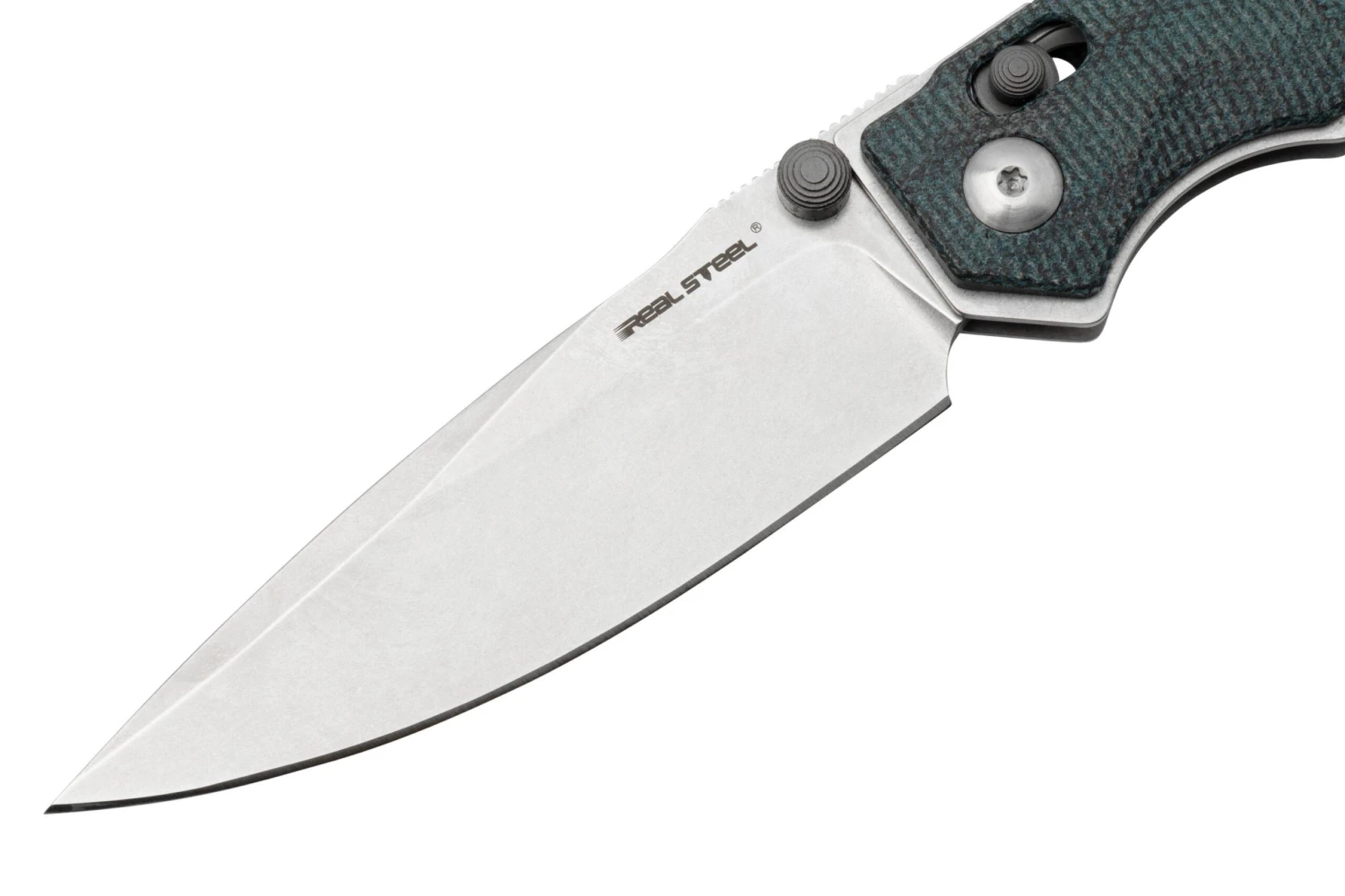 Real Steel Sacra, 7711D Denim Micarta, K110, Navaja - Imagen 3
