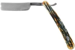 Rough Ryder Folding Razor Cinnamon Stag RR2159 Damascus Navaja De Afeitar