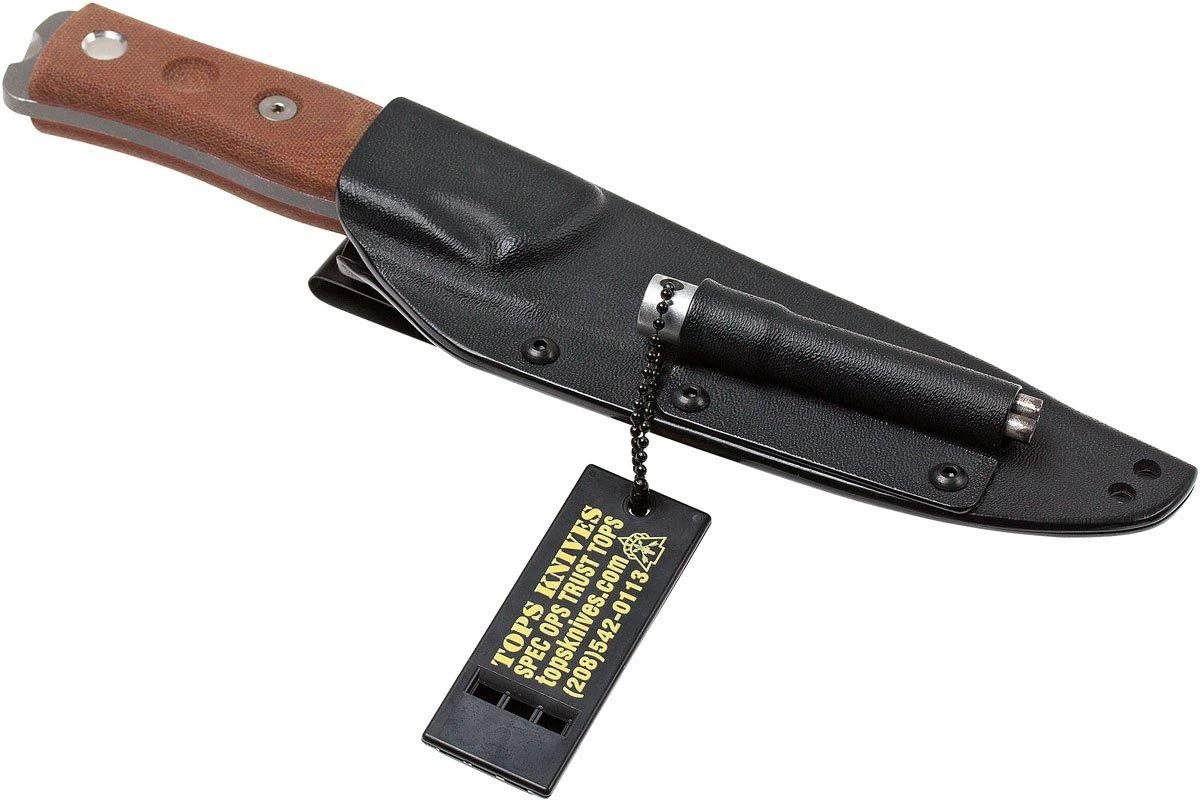 TOPS Knives B.O.B. FieldcraftBrown Micarta, Tumbled Finish BROS-TBF - Imagen 7