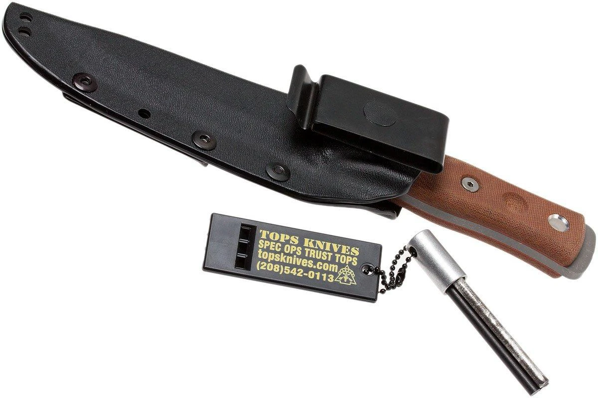 TOPS Knives B.O.B. FieldcraftBrown Micarta, Tumbled Finish BROS-TBF - Imagen 8