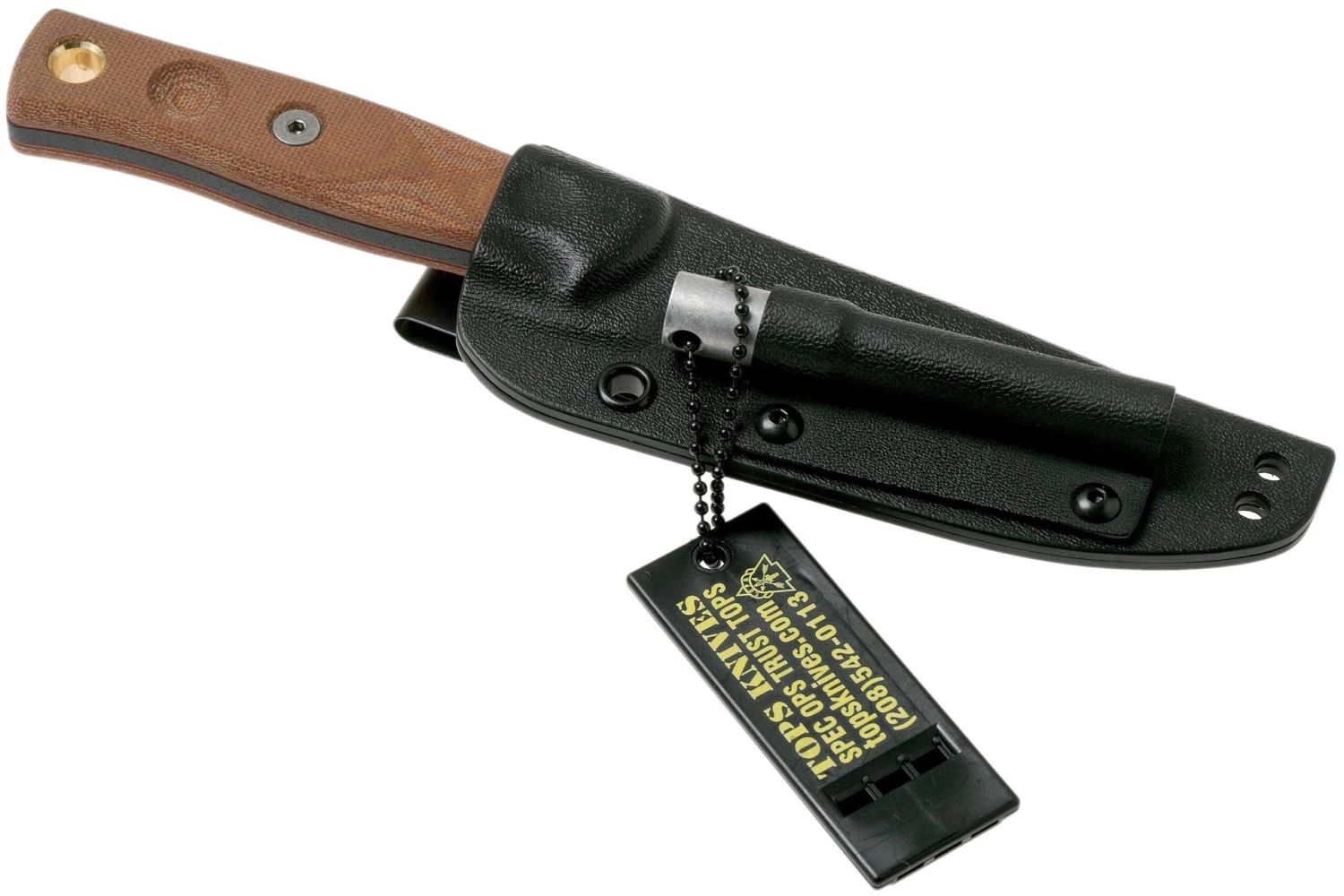 TOPS Knives TOPS Fieldcraft3.5 Mini BROS 90 Degree Spine, Firesteel, Brown Micarta MBROS-01-SF Cuchillo Bushcraft - Imagen 7