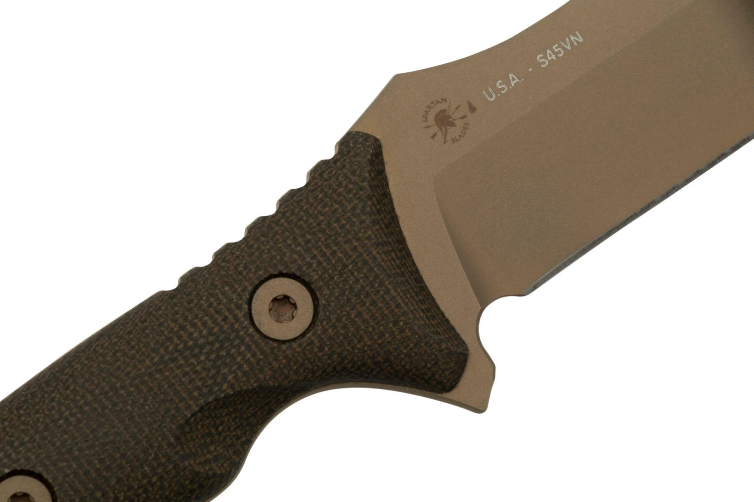 Spartan Blades Moros SB53DEGRNLTN Flat Dark Earth, Green Micarta, Funda Molle-Coyote, Cuchillo De Supervivencia - Imagen 5