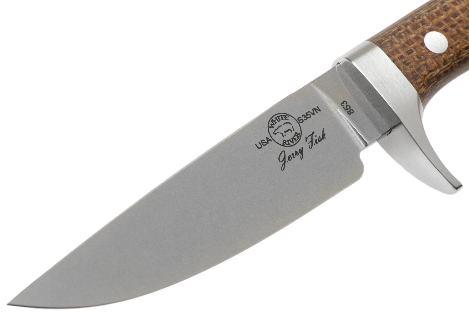 White River Knives Sendero Classic Cuchillo De Caza Natural Burlap Micarta, Jerry Fisk Design - Imagen 3